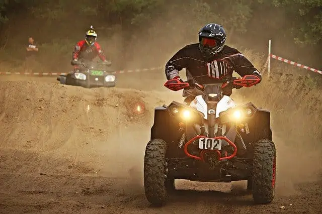 man driving an atv