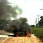 car on fire