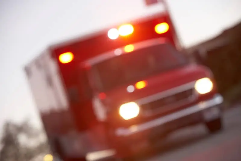 blurred ambulance