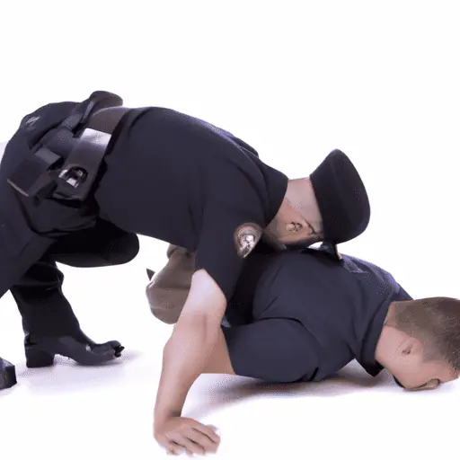 police officer pinning someone