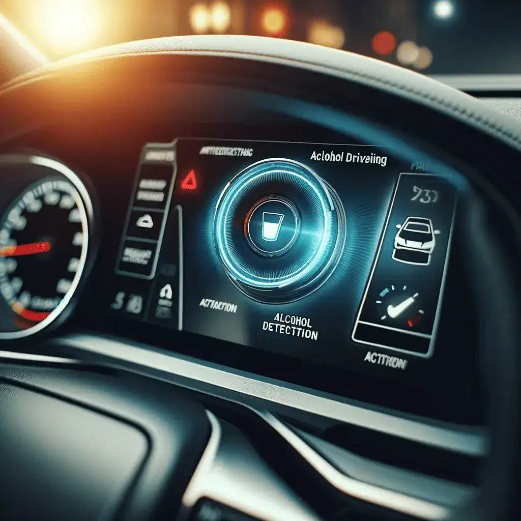 alcohol detection displayed on car dashboard
