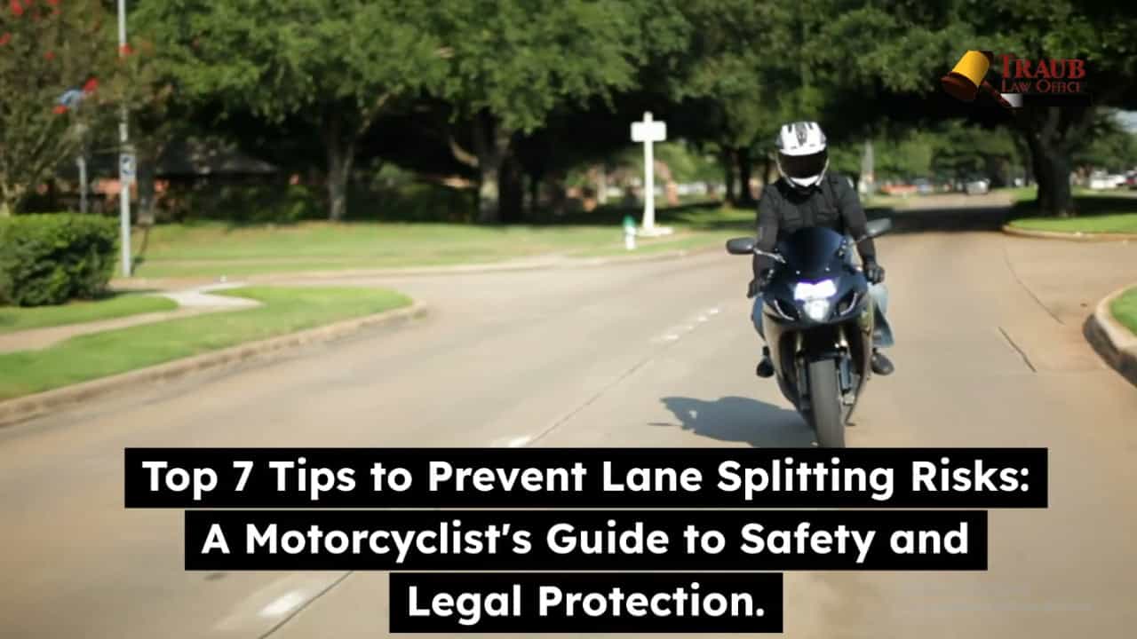 Motorcyclist adhering to lane splitting regulations.