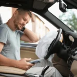 Male driver acquiring neck injury from an airbag defect accident.