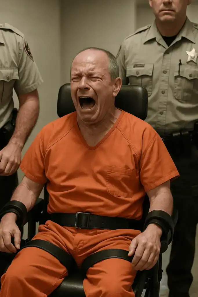 restrained man screaming in police custody